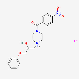 1-(2-hydroxy-3-phenoxypropyl)-1-methyl-4-(4-nitrobenzoyl)piperazin-1-ium iodide