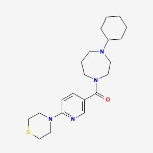 molecular formula C21H32N4OS B5173178 1-cyclohexyl-4-{[6-(4-thiomorpholinyl)-3-pyridinyl]carbonyl}-1,4-diazepane 