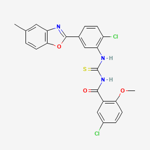 5-chloro-N-({[2-chloro-5-(5-methyl-1,3-benzoxazol-2-yl)phenyl]amino}carbonothioyl)-2-methoxybenzamide