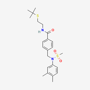 molecular formula C23H32N2O3S2 B5173201 N-[2-(tert-butylthio)ethyl]-4-{[(3,4-dimethylphenyl)(methylsulfonyl)amino]methyl}benzamide 