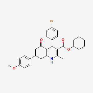 cyclohexyl 4-(4-bromophenyl)-7-(4-methoxyphenyl)-2-methyl-5-oxo-1,4,5,6,7,8-hexahydro-3-quinolinecarboxylate