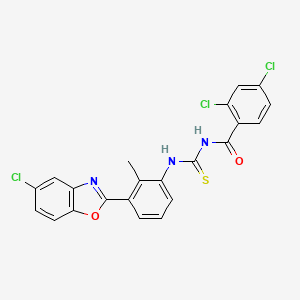 2,4-dichloro-N-({[3-(5-chloro-1,3-benzoxazol-2-yl)-2-methylphenyl]amino}carbonothioyl)benzamide