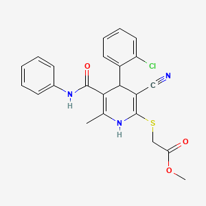 molecular formula C23H20ClN3O3S B5173313 methyl {[5-(anilinocarbonyl)-4-(2-chlorophenyl)-3-cyano-6-methyl-1,4-dihydro-2-pyridinyl]thio}acetate 