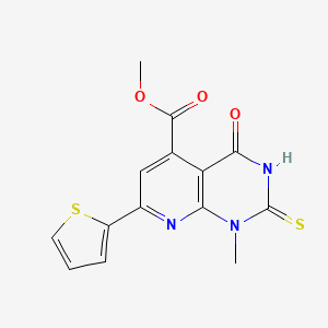 methyl 2-mercapto-1-methyl-4-oxo-7-(2-thienyl)-1,4-dihydropyrido[2,3-d]pyrimidine-5-carboxylate