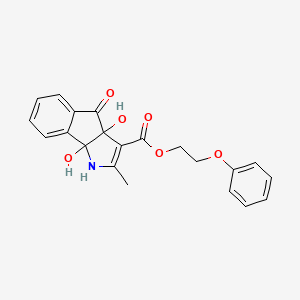 molecular formula C21H19NO6 B5173370 2-phenoxyethyl 3a,8b-dihydroxy-2-methyl-4-oxo-1,3a,4,8b-tetrahydroindeno[1,2-b]pyrrole-3-carboxylate 