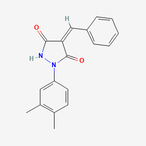 molecular formula C18H16N2O2 B5173385 4-benzylidene-1-(3,4-dimethylphenyl)-3,5-pyrazolidinedione 