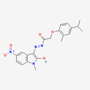 2-(4-isopropyl-2-methylphenoxy)-N'-(1-methyl-5-nitro-2-oxo-1,2-dihydro-3H-indol-3-ylidene)acetohydrazide