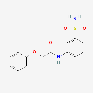 molecular formula C15H16N2O4S B5173407 N-[5-(aminosulfonyl)-2-methylphenyl]-2-phenoxyacetamide 