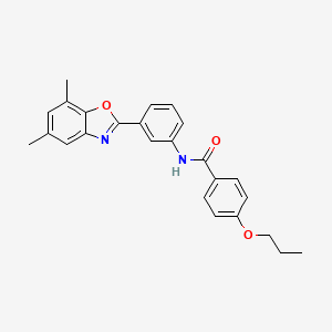 molecular formula C25H24N2O3 B5173412 N-[3-(5,7-dimethyl-1,3-benzoxazol-2-yl)phenyl]-4-propoxybenzamide 