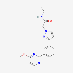 molecular formula C18H19N5O2 B5173422 N-ethyl-2-{3-[3-(4-methoxy-2-pyrimidinyl)phenyl]-1H-pyrazol-1-yl}acetamide 