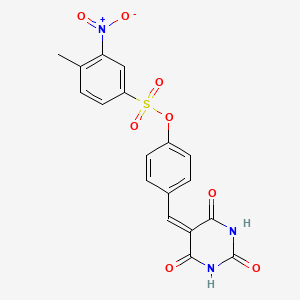 molecular formula C18H13N3O8S B5173440 4-[(2,4,6-trioxotetrahydro-5(2H)-pyrimidinylidene)methyl]phenyl 4-methyl-3-nitrobenzenesulfonate 