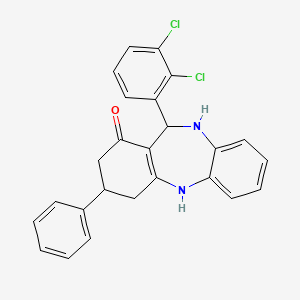 molecular formula C25H20Cl2N2O B5173453 11-(2,3-dichlorophenyl)-3-phenyl-2,3,4,5,10,11-hexahydro-1H-dibenzo[b,e][1,4]diazepin-1-one 