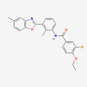 molecular formula C24H21BrN2O3 B5173457 3-bromo-4-ethoxy-N-[2-methyl-3-(5-methyl-1,3-benzoxazol-2-yl)phenyl]benzamide 