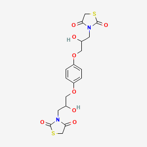 molecular formula C18H20N2O8S2 B5173463 3,3'-{1,4-phenylenebis[oxy(2-hydroxy-3,1-propanediyl)]}bis(1,3-thiazolidine-2,4-dione) 