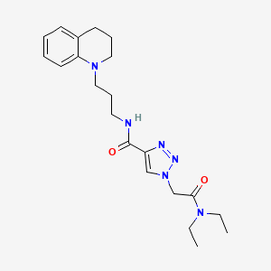 molecular formula C21H30N6O2 B5173472 1-[2-(diethylamino)-2-oxoethyl]-N-[3-(3,4-dihydro-1(2H)-quinolinyl)propyl]-1H-1,2,3-triazole-4-carboxamide 