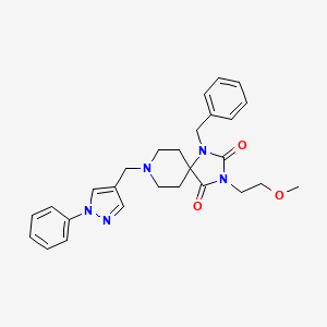 molecular formula C27H31N5O3 B5173493 1-benzyl-3-(2-methoxyethyl)-8-[(1-phenyl-1H-pyrazol-4-yl)methyl]-1,3,8-triazaspiro[4.5]decane-2,4-dione 