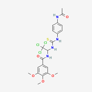 molecular formula C21H23Cl3N4O5S B5173502 N-{1-[({[4-(acetylamino)phenyl]amino}carbonothioyl)amino]-2,2,2-trichloroethyl}-3,4,5-trimethoxybenzamide 