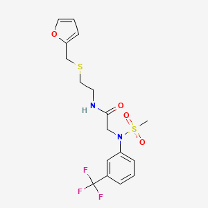 molecular formula C17H19F3N2O4S2 B5173529 N~1~-{2-[(2-furylmethyl)thio]ethyl}-N~2~-(methylsulfonyl)-N~2~-[3-(trifluoromethyl)phenyl]glycinamide 