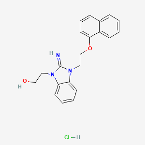 molecular formula C21H22ClN3O2 B5173538 2-{2-imino-3-[2-(1-naphthyloxy)ethyl]-2,3-dihydro-1H-benzimidazol-1-yl}ethanol hydrochloride 