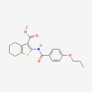 molecular formula C20H23NO4S B5173546 methyl 2-[(4-propoxybenzoyl)amino]-4,5,6,7-tetrahydro-1-benzothiophene-3-carboxylate 