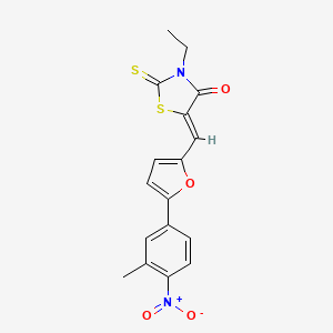 molecular formula C17H14N2O4S2 B5173549 3-ethyl-5-{[5-(3-methyl-4-nitrophenyl)-2-furyl]methylene}-2-thioxo-1,3-thiazolidin-4-one 