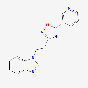 molecular formula C17H15N5O B5173557 2-methyl-1-{2-[5-(3-pyridinyl)-1,2,4-oxadiazol-3-yl]ethyl}-1H-benzimidazole 