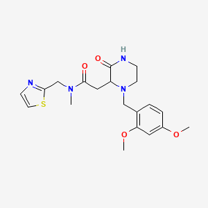 molecular formula C20H26N4O4S B5173587 2-[1-(2,4-dimethoxybenzyl)-3-oxo-2-piperazinyl]-N-methyl-N-(1,3-thiazol-2-ylmethyl)acetamide 