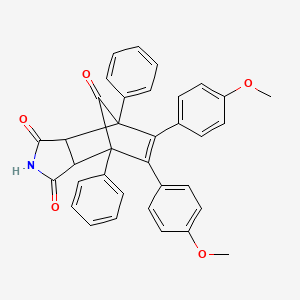 molecular formula C35H27NO5 B5173618 8,9-bis(4-methoxyphenyl)-1,7-diphenyl-4-azatricyclo[5.2.1.0~2,6~]dec-8-ene-3,5,10-trione 