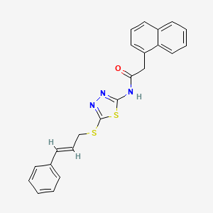 molecular formula C23H19N3OS2 B5173633 2-(1-naphthyl)-N-{5-[(3-phenyl-2-propen-1-yl)thio]-1,3,4-thiadiazol-2-yl}acetamide 