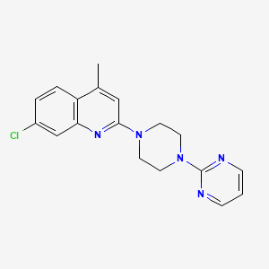 molecular formula C18H18ClN5 B5173737 7-chloro-4-methyl-2-[4-(2-pyrimidinyl)-1-piperazinyl]quinoline 