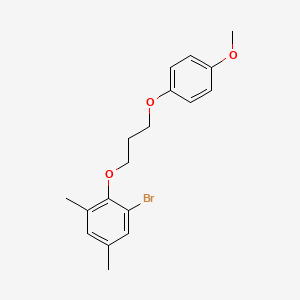 molecular formula C18H21BrO3 B5173759 1-bromo-2-[3-(4-methoxyphenoxy)propoxy]-3,5-dimethylbenzene 