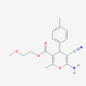 molecular formula C18H20N2O4 B5173772 2-methoxyethyl 6-amino-5-cyano-2-methyl-4-(4-methylphenyl)-4H-pyran-3-carboxylate 