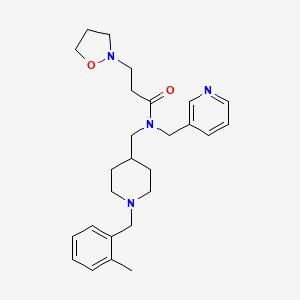 molecular formula C26H36N4O2 B5173801 3-(2-isoxazolidinyl)-N-{[1-(2-methylbenzyl)-4-piperidinyl]methyl}-N-(3-pyridinylmethyl)propanamide 