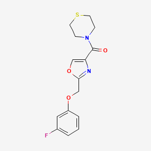 molecular formula C15H15FN2O3S B5173831 4-({2-[(3-fluorophenoxy)methyl]-1,3-oxazol-4-yl}carbonyl)thiomorpholine 