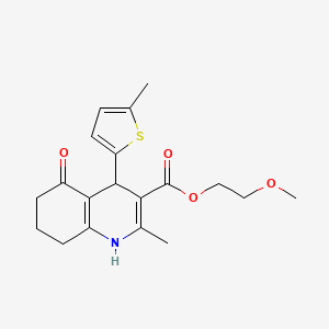 molecular formula C19H23NO4S B5173837 2-methoxyethyl 2-methyl-4-(5-methyl-2-thienyl)-5-oxo-1,4,5,6,7,8-hexahydro-3-quinolinecarboxylate 