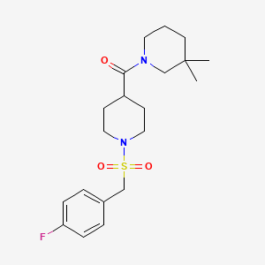 molecular formula C20H29FN2O3S B5173890 1-({1-[(4-fluorobenzyl)sulfonyl]-4-piperidinyl}carbonyl)-3,3-dimethylpiperidine 