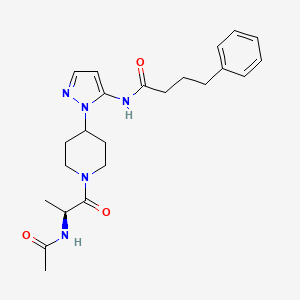 molecular formula C23H31N5O3 B5173903 N-{1-[1-(N-acetyl-L-alanyl)-4-piperidinyl]-1H-pyrazol-5-yl}-4-phenylbutanamide 