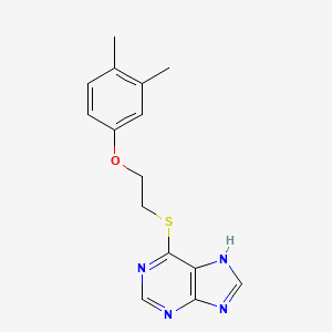 molecular formula C15H16N4OS B5173911 6-{[2-(3,4-dimethylphenoxy)ethyl]thio}-9H-purine 