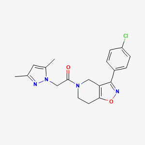 3-(4-chlorophenyl)-5-[(3,5-dimethyl-1H-pyrazol-1-yl)acetyl]-4,5,6,7-tetrahydroisoxazolo[4,5-c]pyridine