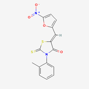 molecular formula C15H10N2O4S2 B5173938 3-(2-methylphenyl)-5-[(5-nitro-2-furyl)methylene]-2-thioxo-1,3-thiazolidin-4-one 