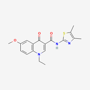 molecular formula C18H19N3O3S B5173946 N-(4,5-dimethyl-1,3-thiazol-2-yl)-1-ethyl-6-methoxy-4-oxo-1,4-dihydro-3-quinolinecarboxamide 