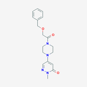 molecular formula C18H22N4O3 B5173975 5-{4-[(benzyloxy)acetyl]-1-piperazinyl}-2-methyl-3(2H)-pyridazinone 