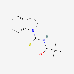 molecular formula C14H18N2OS B5173999 N-(2,3-dihydro-1H-indol-1-ylcarbonothioyl)-2,2-dimethylpropanamide 