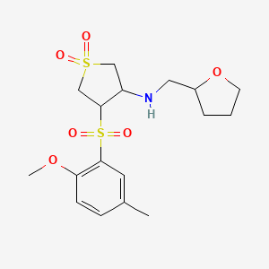 molecular formula C17H25NO6S2 B5174007 4-[(2-methoxy-5-methylphenyl)sulfonyl]-N-(tetrahydro-2-furanylmethyl)tetrahydro-3-thiophenamine 1,1-dioxide 