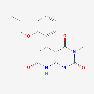 molecular formula C18H21N3O4 B5174024 1,3-dimethyl-5-(2-propoxyphenyl)-5,8-dihydropyrido[2,3-d]pyrimidine-2,4,7(1H,3H,6H)-trione 