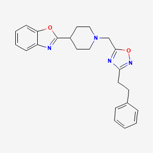 molecular formula C23H24N4O2 B5174037 2-(1-{[3-(2-phenylethyl)-1,2,4-oxadiazol-5-yl]methyl}-4-piperidinyl)-1,3-benzoxazole 