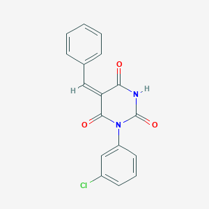 molecular formula C17H11ClN2O3 B5174082 5-benzylidene-1-(3-chlorophenyl)-2,4,6(1H,3H,5H)-pyrimidinetrione 