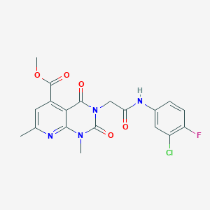 methyl 3-{2-[(3-chloro-4-fluorophenyl)amino]-2-oxoethyl}-1,7-dimethyl-2,4-dioxo-1,2,3,4-tetrahydropyrido[2,3-d]pyrimidine-5-carboxylate