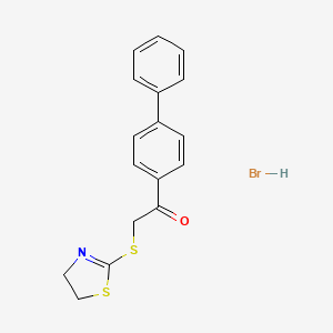 molecular formula C17H16BrNOS2 B5174097 1-(4-biphenylyl)-2-(4,5-dihydro-1,3-thiazol-2-ylthio)ethanone hydrobromide 