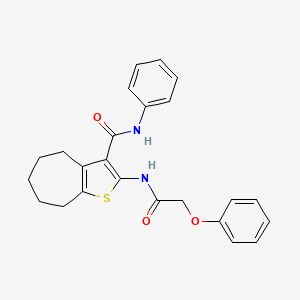 molecular formula C24H24N2O3S B5174108 2-[(phenoxyacetyl)amino]-N-phenyl-5,6,7,8-tetrahydro-4H-cyclohepta[b]thiophene-3-carboxamide 